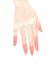 Watercolor woman's hand. Hand-painted illustration isolated on a white background