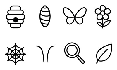 Minimalist Insect Icon Grid