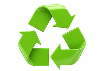 Obraz premium Green recycling symbol PNG isolated on transparent background, eco-friendly concept for environmental protection and sustainability