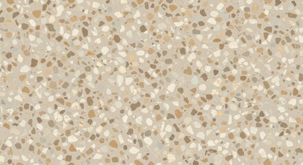 Fototapeta premium Beige Terrazzo Seamless Pattern with earthy tone mosaic stones