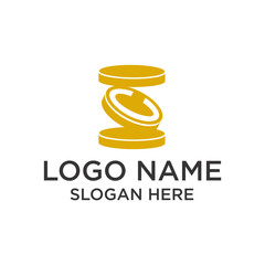 Minimalist Flat Golden Coin Stack Payment Finance Currency Illustration