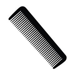 Black hair comb with fine teeth on white background