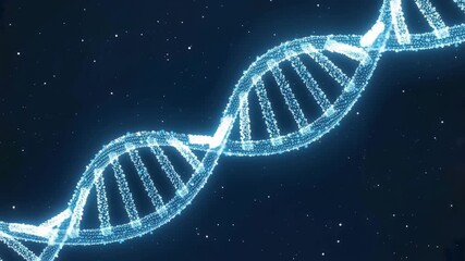 Dynamic glowing DNA strand spinning in space showcases genetic science for medical research and biotechnology innovations with a modern futuristic design - Powered by Adobe