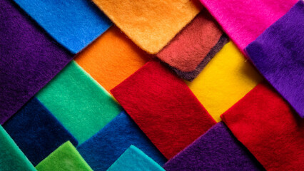 Fototapeta premium felt background with colorful shapes 
