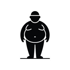 Silhouette of an overweight person standing
