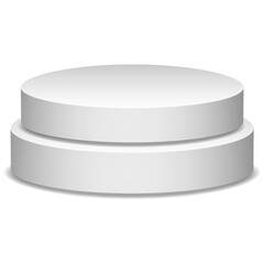 White Podium 3d Display Product Placement Vector Design Template Illustration
