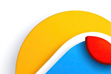 Abstract Yellow, blue, and red shapes with layering