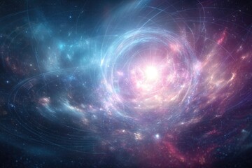 Obraz premium Colorful Spiral Galaxy Nebula In Space