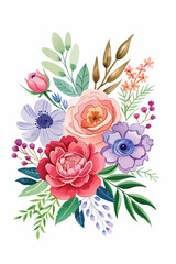 Set of natural flowers and leaves background for wedding decor vector
