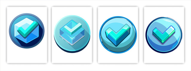 Verified check mark circle and badge set
