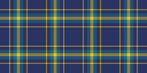 Fototapeta premium Classic plaid pattern in blue, gold, and teal. A versatile background for graphic design, textiles, and creative projects. Evokes tradition and style.
