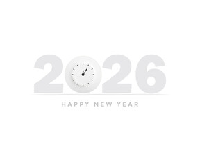Happy New Year 2026 concept for Ceramic, Food plate with clock new year concept.