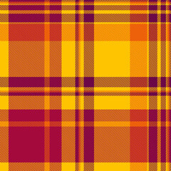 Warm, vibrant tartan pattern with intersecting lines in gold, orange, and plum.  Great for backgrounds, textiles, or a cozy, inviting design element.