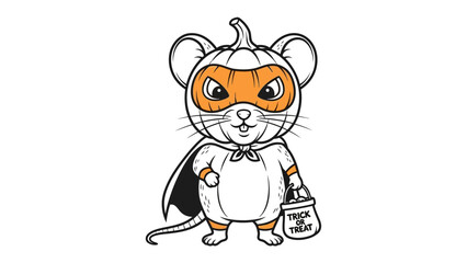 Heroic Mouse's Halloween Night: A charming mouse donned in a Halloween costume, embodying the playful spirit of the holiday with an air of adventure.