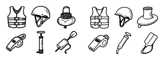 Fototapeta premium Kayak Safety Icons