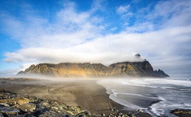 Black Sand Dunes and Beach Vestrahorn Iceland
