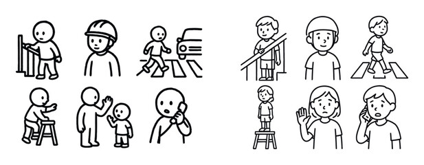 Fototapeta premium Child Safety Icons