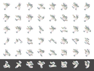 影3、6白-3、カタカナ