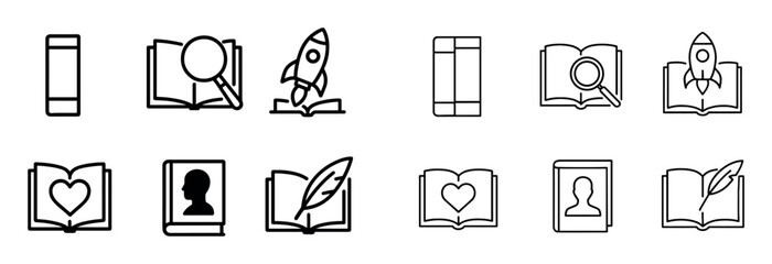 Minimalist Book Icons