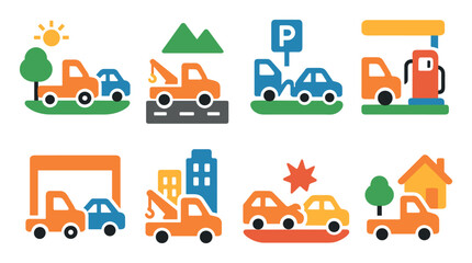 Naklejka premium Tow Truck Icons