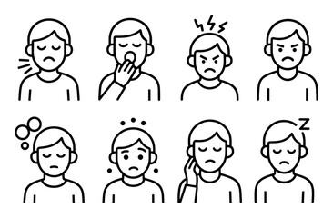 Minimalist Sleep Deprivation Icons