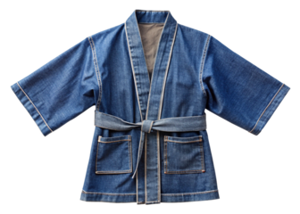 Denim kimono jacket isolated on white background