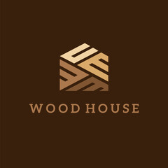 Vector logo design template for parquet, laminate, flooring. Wood house icon	
