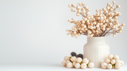 An elegant and understated abstract white backdrop highlighting soft, geometric elements that suggest sophistication and clarity. The balanced layout provides generous copy space, making it an