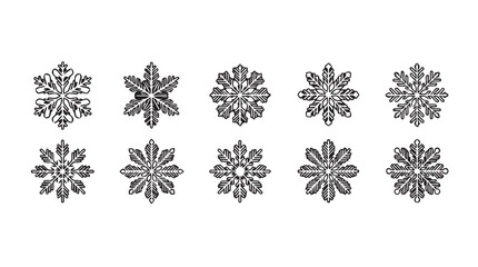 Collection of decorative snowflake ornaments for winter holiday design and christmas celebrations vector