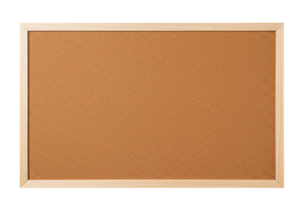 Empty cork board, perfect for mockups, notes, reminders, or office and school design projects. Isolated on white or transparent background. PNG format.