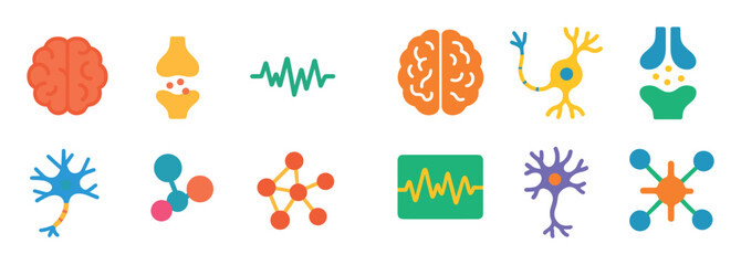 Colorful Neuroscience Icons