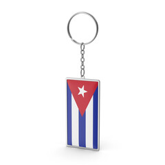 Cuba striped national flag keychain