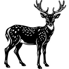 Elegant collection of diverse deer silhouettes in various poses perfect for nature themed designs and wildlife art