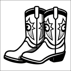 Cowgirl and cowboy boots silhouette