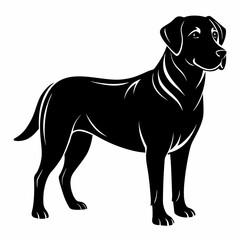 Elegant black silhouette of a labrador retriever dog breed perfect for banners advertisements and pet related designs