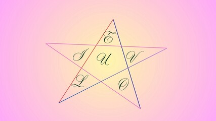 Abstract pink and colorful background illustration with stars and a decorative frame design concept