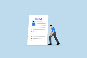 Job application rejected, dejected entrepreneur holds his declined job application paperwork