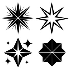 Sparkling star icon set featuring a single radiant star design with a clean modern aesthetic for various applications