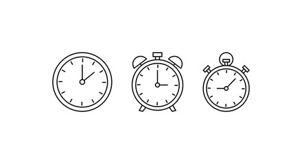 Clock and timer icons for web design and apps