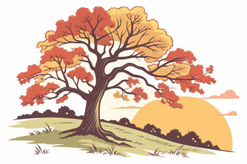 autumn tree vector illustration
