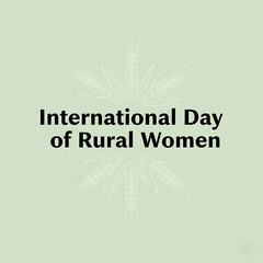 International Day of Rural Women