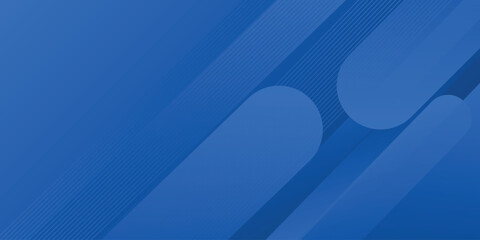 Dark blue abstract background with glowing lines. Geometric stripe line art design. Modern shiny blue diagonal rounded lines pattern.