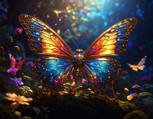 Beautiful butterflies flutter gracefully, showcasing vibrant colors and delicate wings