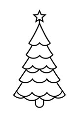 Fototapeta premium Christmas Tree Line Art | Holiday Symbol Outline | Festive Minimal Artwork