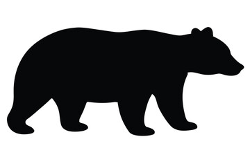 Fototapeta premium Bear Silhouette Minimal | Wild Animal Outline | Simple Wildlife Vector
