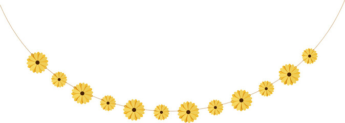 Yellow Daisy Paper Flower Hanging Decoration
