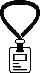 Obraz premium Conference badge holder lanyard with id card and neck strap isolated object graphic silhouette