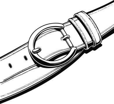 black and white belt buckle detail clip art preview