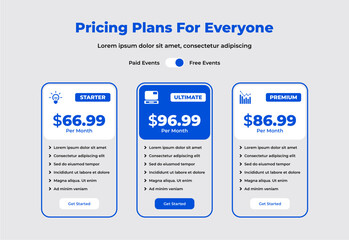 plan pricing table template design ui ultimate