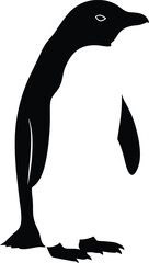 Charming silhouette of a penguin standing proudly minimalist wildlife art silhouette